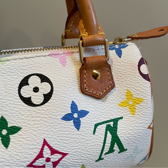 SOLD 🥰🥰Authentic Louis Vuitton White Multicolor Mini Speedy - Picture 13 of 13